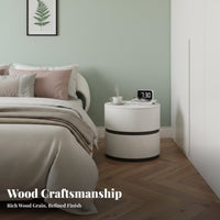 Luxury Look Nightstand with Drawers Modern Design Oval End Table with 2 Drawers Minimalist design and aesthetic Bedside Cabinet Large Storage Capacity for Apartment Dwellers, homeowners, Adults, Home Decoration, Living Room, Hallway