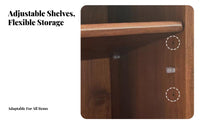 Low Cabinet with Sliding Doors Hardwood Wood Storage Cabinet Nordic Design Adaptable for Families, Living Room, Home Office