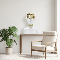 Bust with Butterfly Headpiece Resin Female Bust Sculpture Contemporary Statue with Butterflies for Interior Designers, Office, Bookshelf
