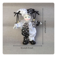 Handmade Ceramic Clown Doll Bright Colors Doll Poseable Adjustable Clown Figure for Collectors
