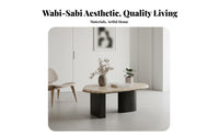Wabi-Sabi aesthetic Sculptural Low Table Natural Aesthetic Bean-Shaped Coffee Table Irregular Shape Living Room Furniture Minimalist Design for Apartment Dwellers, Homeowners, Interior Designers, Lounge Area, Home Office, Bedroom