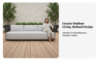 Sofa, Armchair, and Coffee Table Combo Nordic Design Outdoor Furniture Weather-Resistant Patio Seating for Homeowners, Families, Garden, Balcony, Deck
