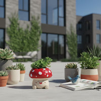 Fungi Swing Planter Cute Cartoon Fungi Pot Whimsical for Outdoor Patio