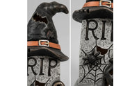 Gothic Tombstone with Witch Hat | Spooky, Tombstone Decoration, for Mantel