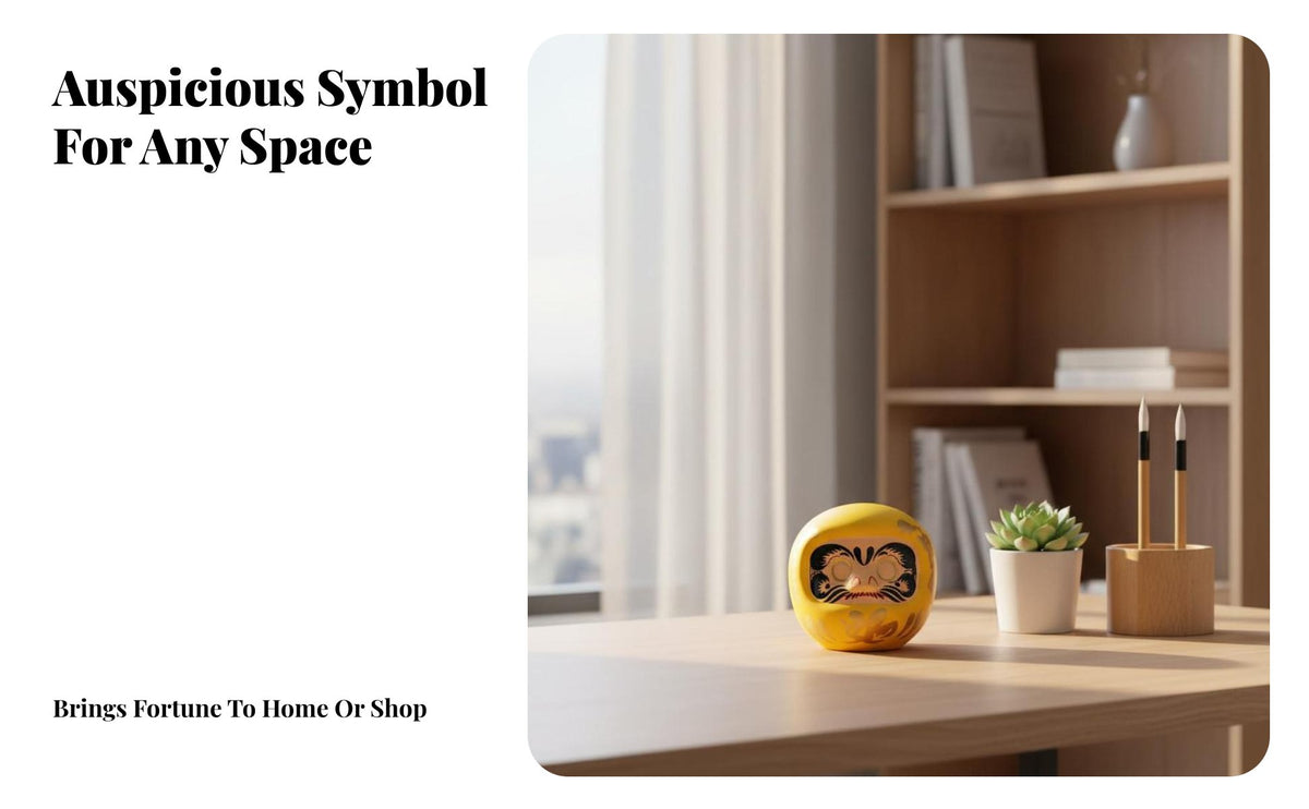 Creative Gift Ceramic Daruma Doll Decorative Design Daruma Doll Ornament Bodhidharma Fortune Ornament for Business Owners, Home Decorators, Collectors, Shop Opening, Shop Counter, Living Room, Office