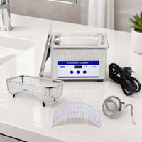 Ultrasonic Cleaner with Basket and Numeric Display Stainless Steel Digital Ultrasonic Cleaner Compact Cleaning Machine for Jewelers, Home, Workshops
