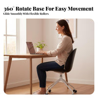 Armless Rolling Chair 360-Degree Swivel Molded Shell Task Chair Minimalist