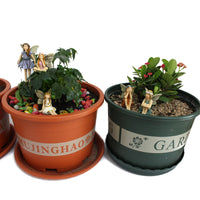 Resin Flower Fairy Figurine Set for Miniature Garden and Potted Plant Decor