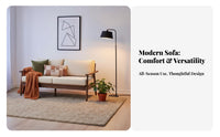 Modern Chinese Design 3-Seater Wooden structure & groupingtee Minimalist visual appeal Sofa dense Sponge Living Room Furnishing Thick pads for Families, homeowners, Renters, Home Interior, Lounge Area, Apartment, Office
