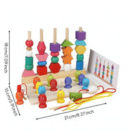 Safe Wooden Sorting Toy with Fishing Game Early Learning Geometric Shape Stacker with Fishing Rod Preschool Matching Game Child-Led for Playroom