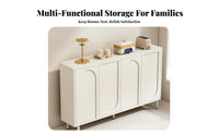 Large Capacity Arched Door Console Minimalist Design Sideboard Rounded Corners Buffet Cabinet Adjustable Shelves for Families, Homeowners, Interior Decorators, Dining Room, Hallway, Entryway, Bedroom