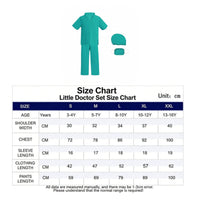 Child Surgeon Role Play Outfit Gender-Neutral Design Young Doctor Costume Set Children's  Scrubs for School Plays, Halloween