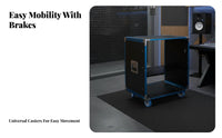 Rolling Amplifier Rack Easy Movement Rolling audio console Stand Open Frame for KTV Room