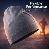 Beanie Hat for Men Polyester Fiber Running Cap for Skiing and Outdoor Activities, Seamless Knit Design for Comfort, Foldable Moisture Wicking