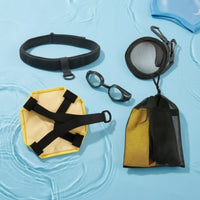 Long-Lasting Swim Parachute with Belt Lightweight Resistance Parachute Reinforced Gear Marine-Grade for Pool
