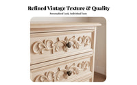 5-Drawer Tall Chest of Drawers North American Country Aesthetic 5-Drawer Tall Chest Retro Design Distressed Finish