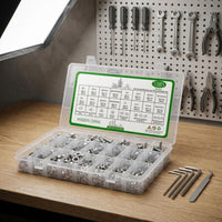 Labeled Compartments Socket Cap Screw and Nut Set Mixed Sizes Stainless Steel Hardware Kit Hex Key Set Rust Proof