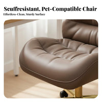 Armless Rolling Computer Chair Adjustable Height Armless Rolling Chair Full-Circle Turn Mechanism Space-Saving for Adults