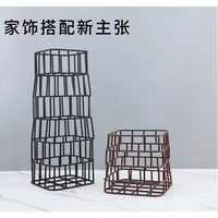 Modern Minimalist Nordic Style Square Iron Wire Basket for Desktop Storage and Organization