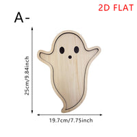 Halloween Wooden Carved Tray for Home Decor and Storage