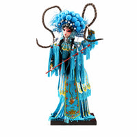 Chinese Opera Figurine Cultural Figurine with Display Base Detailed Traditional Chinese Doll for Desk, Shelf