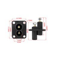 2-Pole Connector Socket Heavy Duty for Car Wiring, Towed Vehicle Connection