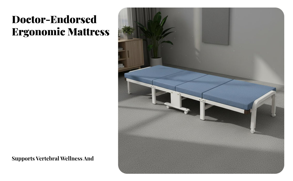 Foldable Design Office Rest Bed Space Saving Single Folding Bed Easy Storage Portable Folding Cot Installation-No-Assembly for Caregivers, Hospital, Camping