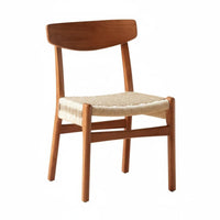 Wooden Frame Cord Chair Wabi-Sabi Design Dining Seating Japanese aesthetic Easy Assembly for Kitchen