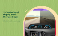 Digital Navigation Speedometer, Universal Display for Car, HUD, Speed Display, Overspeed Alarm, Automatic Brightness Adjustment, Large Font LCD, port Interface