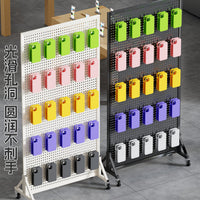 Movable Pegboard Floor Standing Storage Rack with Wheels