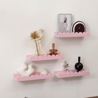 Easy Installation Minimalist Wall Mounted Shelf Space Saving Scalloped Border Wall Shelf Invisible Bracket for Homeowners, Living Room