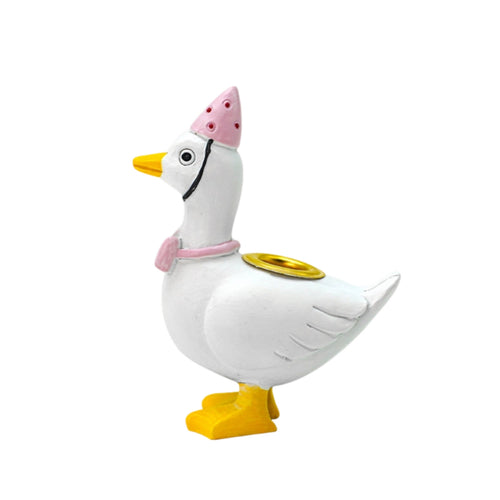 Goose Candle Holder Miniature Candlestick with Round Base Mini