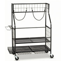 Golf Bag Storage Rack Caster Wheels Rolling Golf Bag Rack Two-Tier