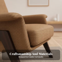 Upholstered Wood Frame Armchair Nordic Design Upholstered Wooden-Frame Armchair Minimalist firm-density Foam padding for Adults