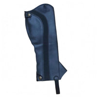 Synthetic Leather-Like Equestrian Boot Cover Textured Surface Riding Boot Cover Dark Blue Leg Gaiter Snap Closure