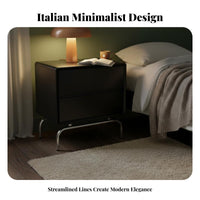 Single-Drawer End Table with Open Shelf Modernist aesthetic Nightstand for Home Office