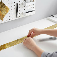 Gold Mirror Mosaic Strip Seamless Peel and Stick Trim Crystal Glass for Column