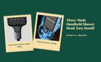 High Pressure Handheld Shower Head, Adjustable Square Rain Shower, Multi-Mode Detachable Set, Bathroom, Easy Installation