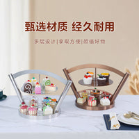酒店不锈钢甜品台展示架冷餐茶歇宴会摆台下午茶水果盘蛋糕点心架