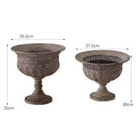 Pedestal Planter Vintage Goblet Planter Embossed Detailing Plant Holder for Courtyard, Floral Display