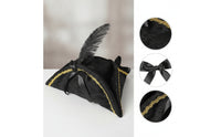 Pirate Hat with Feather and Lace Cosplay Pirate Costume Hat Oversized for Cosplayers, Carnival