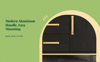 No-drill handle, Sliding Door Pull, pressure-sensitive Aluminum Alloy, Easy Installation, Modern Design, Suitable for glass, wooden, and cabinet doors