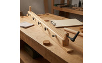 Hand-Crank Clamp Natural Wood Finish Shop Equipment Rectangular Body