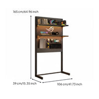 Freestanding Pegboard Shelf Space Saving No Tools Required Vertical Storage Rack Stable Construction Gaming Desk Organizer for Hobbyists, Home Office