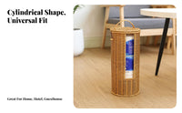Rattan Design Toilet Paper Holder Debris-Protected Resistant Toilet Paper Holder Basket Cylindrical Towel Storage Bin