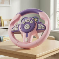 360-Degree Rotating Toy Steering Wheel with Strap Multifunction Car Steering Wheel Toy Light and Sound Realistic for Toddlers, Kids, Road Trips, Playroom