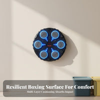 Built-in Speaker Wall Mounted Electronic Punching Target Adjustable Speed Modes Wall Mounted Music Boxing Machine Digital Hit Counter Smart Reaction Training Machine Shock Absorbing Pads for Children, Beginners, Adults, Home