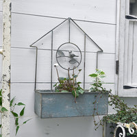 Wrought Iron Wall-Mounted Flower Pot, Vintage Distressed Garden Courtyard Decoration, Outdoor Balcony Storage Pot, Climbing Vine Rack