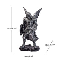 Winged Knight Statue Luxury Style Heavenly Knight Figurine Hand-Painted Look Angel Sculpture for Office
