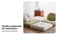 Tofu Block Sofa Multi-Functional L-Shaped Foam Block Sofa Soft and Comfortable Lowshape for Apartment Dwellers, Balcony